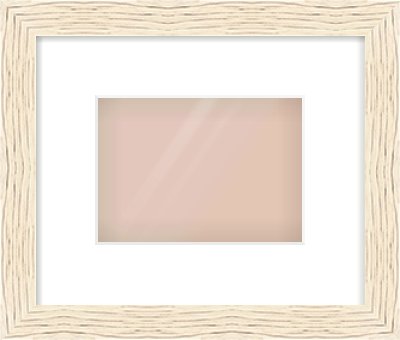 Ivory Flat Frame for 7 × 5in artwork, with Smooth White Single Mount