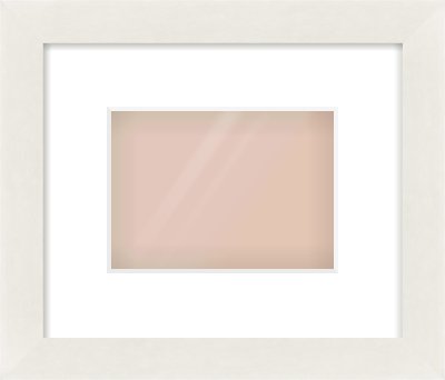 White Flat Frame for 18 × 13cm artwork, with Smooth White Single Mount