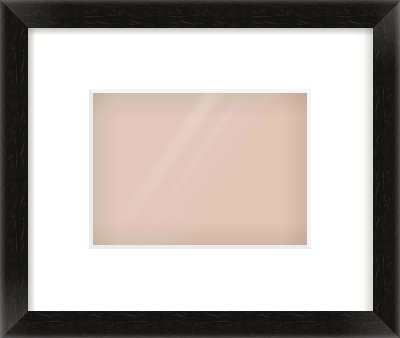Black Wood Grain Flat Frame for 18 × 13cm artwork, with Smooth White Single Mount