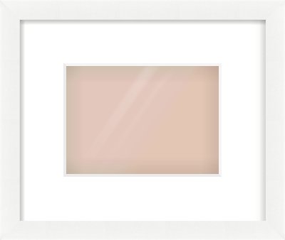 White Wood Grain Flat Frame for 18 × 13cm artwork, with Smooth White Single Mount