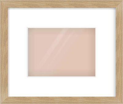 Oak Veneer Flat Frame for 180 × 130mm artwork, with Smooth White Single Mount