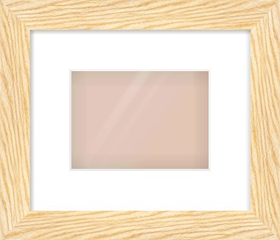 Natural Wood Reverse Frame for 180 × 130mm artwork, with Smooth White Single Mount