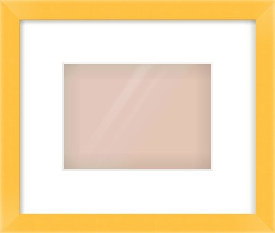 Yellow Paint Flat Frame for 18 × 13cm artwork, with Smooth White Single Mount