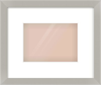 Grey Flat Frame for 18 × 13cm artwork, with Smooth White Single Mount