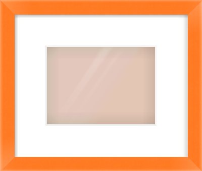 Orange Paint Flat Frame for 18 × 13cm artwork, with Smooth White Single Mount