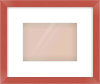 Red Paint Flat Frame for 18 × 13cm artwork, with Smooth White Single Mount