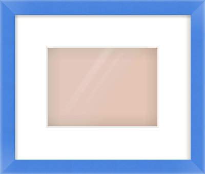 Light Blue Paint Flat Frame for 18 × 13cm artwork, with Smooth White Single Mount