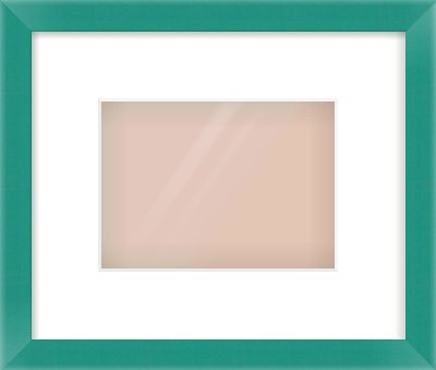 Green Paint Flat Frame for 18 × 13cm artwork, with Smooth White Single Mount