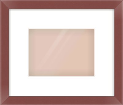 Maroon Paint Flat Frame for 18 × 13cm artwork, with Smooth White Single Mount