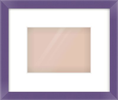 Purple Paint Flat Frame for 18 × 13cm artwork, with Smooth White Single Mount