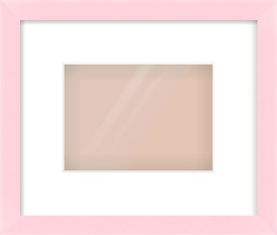 Pink Paint Flat Frame for 18 × 13cm artwork, with Smooth White Single Mount