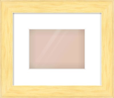 Natural Wood Stepped Flat Frame for 180 × 130mm artwork, with Smooth White Single Mount