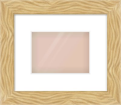 Natural Wood Flat Frame for 180 × 130mm artwork, with Smooth White Single Mount
