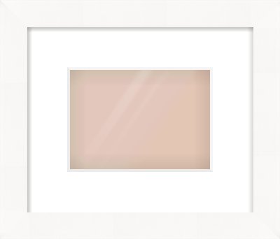 White Flat Frame for 18 × 13cm artwork, with Smooth White Single Mount