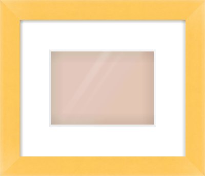 Yellow Paint Flat Frame for 18 × 13cm artwork, with Smooth White Single Mount