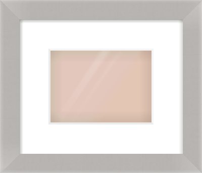 Grey Flat Frame for 18 × 13cm artwork, with Smooth White Single Mount