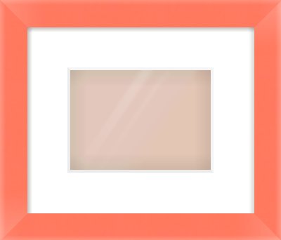 Orange Paint Flat Frame for 18 × 13cm artwork, with Smooth White Single Mount