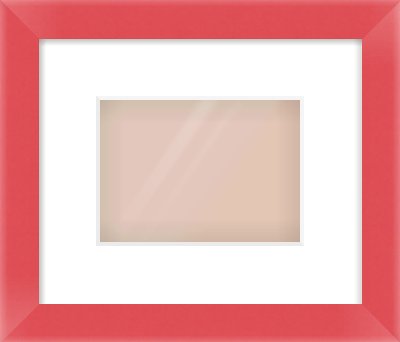 Red Paint Flat Frame for 18 × 13cm artwork, with Smooth White Single Mount