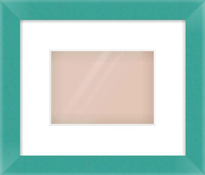 Green Paint Flat Frame for 18 × 13cm artwork, with Smooth White Single Mount