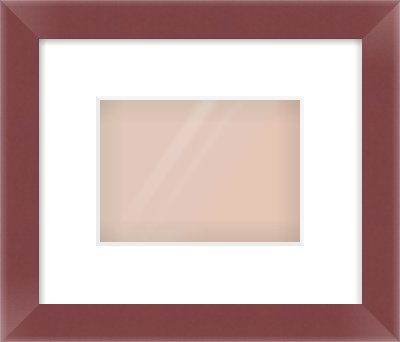 Maroon Paint Flat Frame for 18 × 13cm artwork, with Smooth White Single Mount