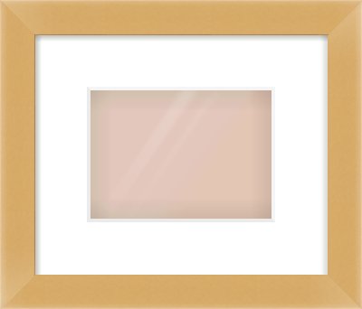 Matte Gold Flat Frame for 180 × 130mm artwork, with Smooth White Single Mount