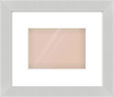 Matte Silver Flat Frame for 180 × 130mm artwork, with Smooth White Single Mount