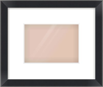 Black/Silver Flat Frame for 18 × 13cm artwork, with Smooth White Single Mount
