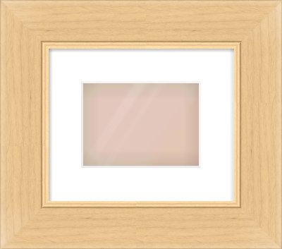 Natural Wood Flat Frame for 180 × 130mm artwork, with Smooth White Single Mount