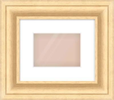 Natural Wood Scoop Frame for 180 × 130mm artwork, with Smooth White Single Mount