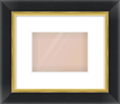 Black/Gold Reverse Frame for 18 × 13cm artwork, with Smooth White Single Mount