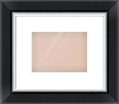Black/Silver Reverse Frame for 18 × 13cm artwork, with Smooth White Single Mount