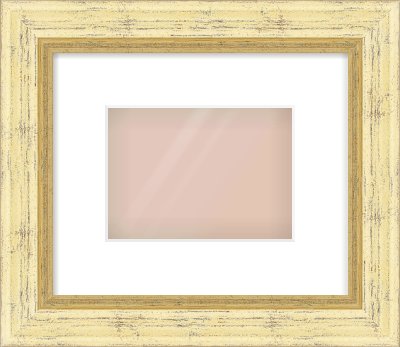 Gold Reverse Frame for 180 × 130mm artwork, with Smooth White Single Mount