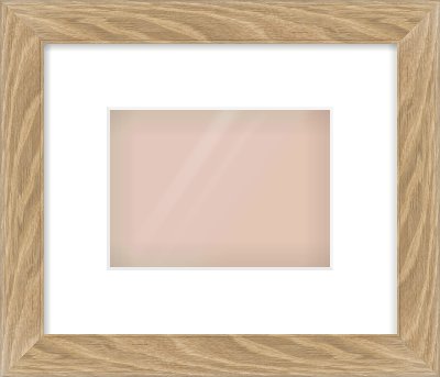 Oak Veneer Flat Frame for 180 × 130mm artwork, with Smooth White Single Mount