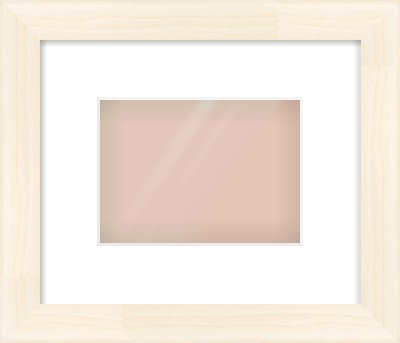 Natural Wood Flat Frame for 180 × 130mm artwork, with Smooth White Single Mount