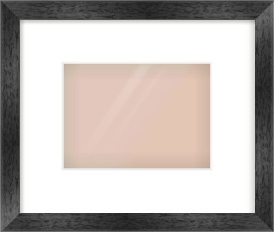 Black Flat Frame for 18 × 13cm artwork, with Smooth White Single Mount