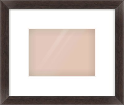 Brown Flat Frame for 18 × 13cm artwork, with Smooth White Single Mount