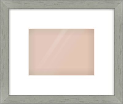 Pale Grey Flat Frame for 18 × 13cm artwork, with Smooth White Single Mount