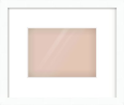 White Flat Frame for 18 × 13cm artwork, with Smooth White Single Mount