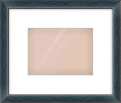 Aqua Blue Stain Cushion Frame for 18 × 13cm artwork, with Smooth White Single Mount