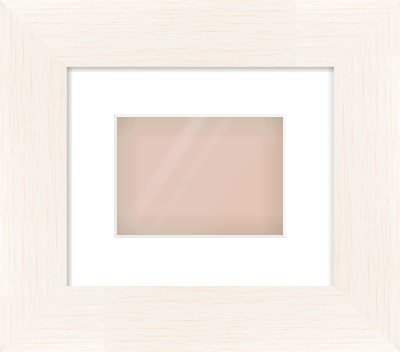 Ivory Driftwood Flat Frame for 180 × 130mm artwork, with Smooth White Single Mount