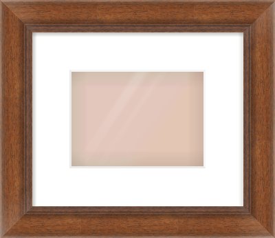 Brown Flat Frame for 18 × 13cm artwork, with Smooth White Single Mount