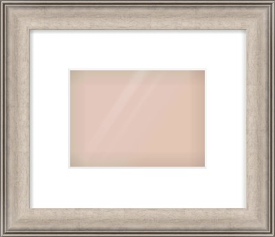 Champagne Silver Scoop Frame for 18 × 13cm artwork, with Smooth White Single Mount