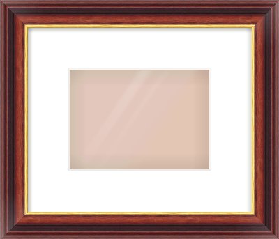 Brown Reverse Frame for 18 × 13cm artwork, with Smooth White Single Mount