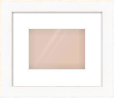 White Flat With Bevel Frame for 18 × 13cm artwork, with Smooth White Single Mount