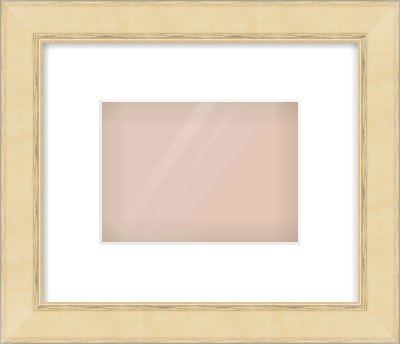 Gold Flat Frame for 180 × 130mm artwork, with Smooth White Single Mount