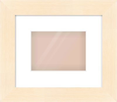 Natural Wood Flat Frame for 180 × 130mm artwork, with Smooth White Single Mount
