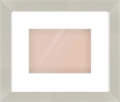 Grey Flat Frame for 18 × 13cm artwork, with Smooth White Single Mount