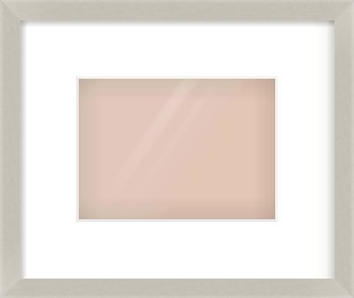 Grey Flat Frame for 18 × 13cm artwork, with Smooth White Single Mount