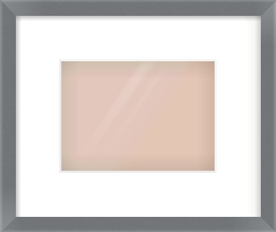 Grey Flat Frame for 18 × 13cm artwork, with Smooth White Single Mount
