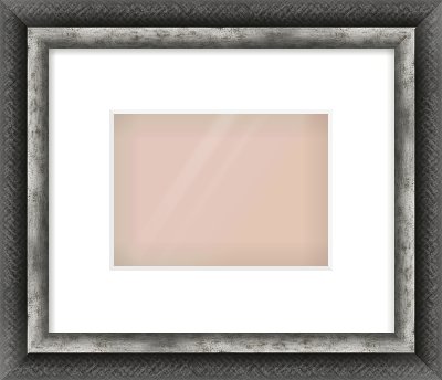 Black / Pewter Reverse Frame for 18 × 13cm artwork, with Smooth White Single Mount